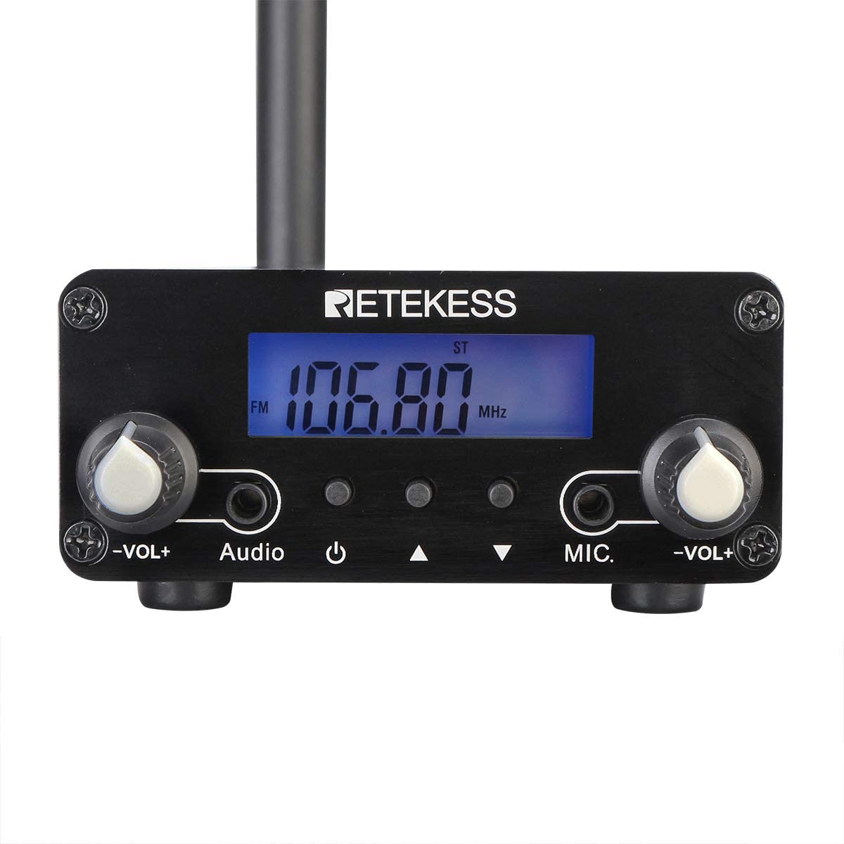 Retekess TR508 Portable Émetteur, Système de Diffusion Stéréo FM sans Fil, PLL FM Radio Station Émetteur avec Antenne, Mp3 Lecteur, pour Drive-in Église Vénération,Terrain de Stationnement