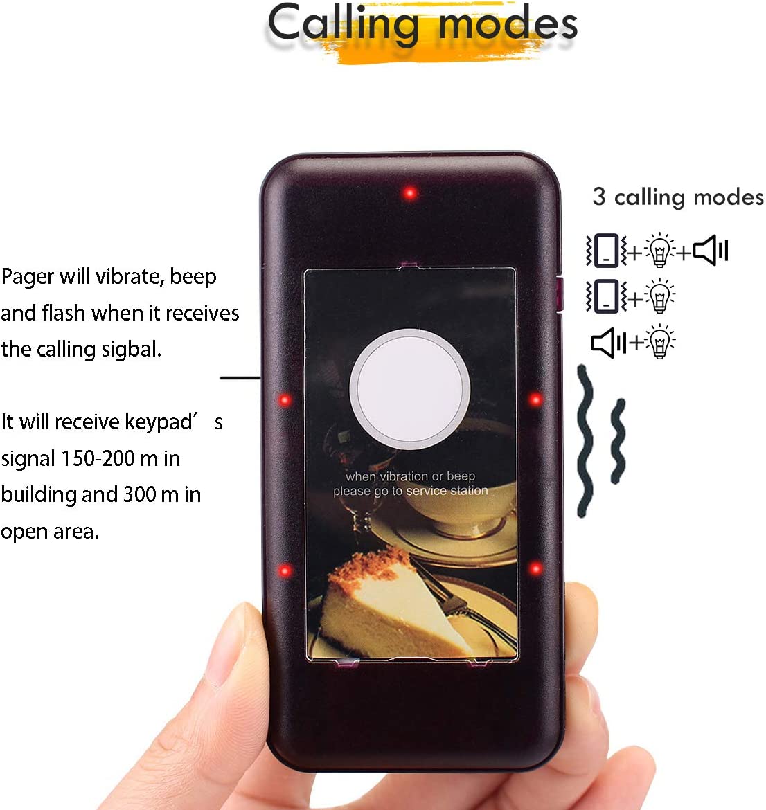 Retekess T112 Pager Bipeur Récepteur pour Retekess T111 T112 Système d’Appel sans Fil Restaurant Bipeur Café Pizza Hôtel Hôpital