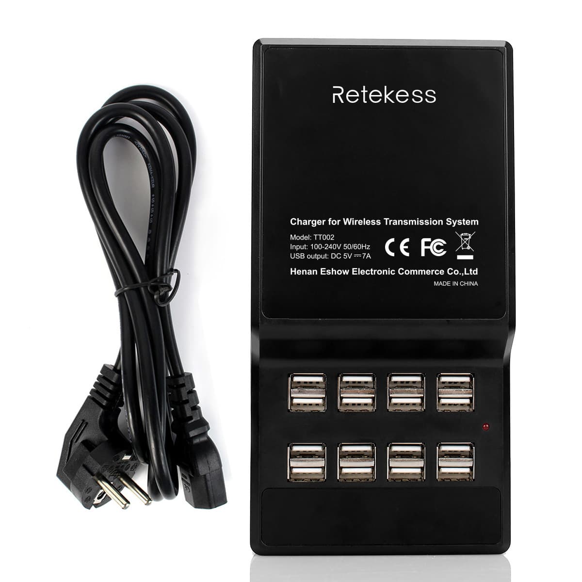 Retekess TT116 Système De Guide Audio Touristique Batterie Rechargeable Remplaçable Longue Distance De Travail avec Base De Chargement à 16 Ports