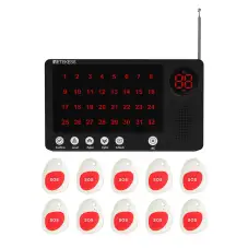 Retekess Système D'appel Infirmier Longue Portée 2000M TH108 Récepteur Hôte avec IP67 Étanche Bouton D'appel TH010 pour Soignants