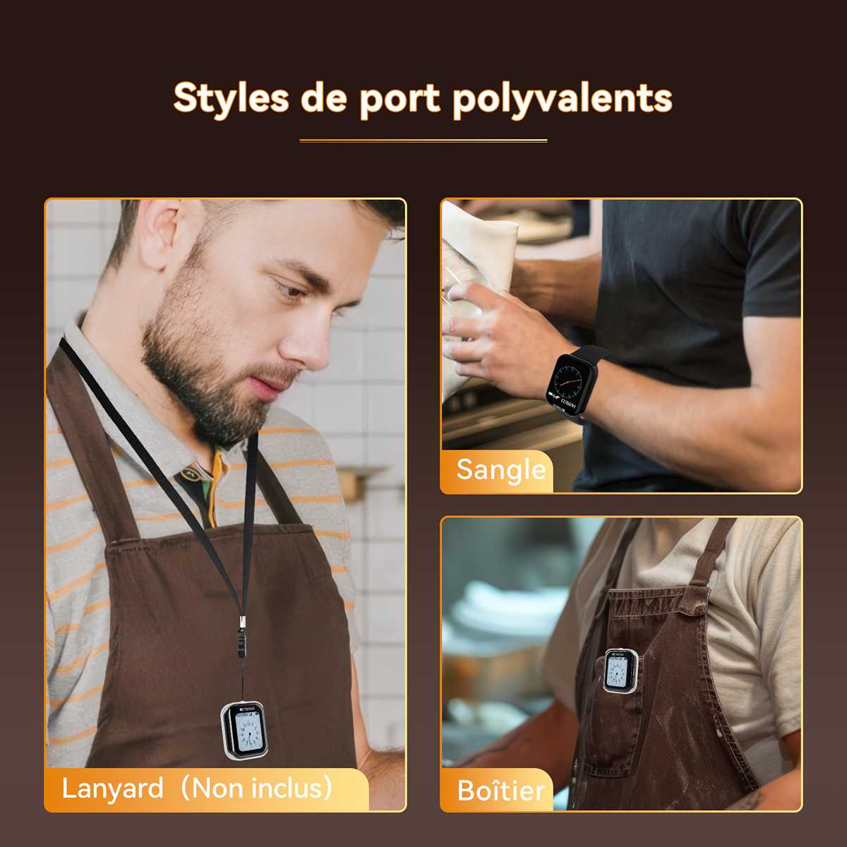 Retekess Système d'Appel de Restaurant TD113 Récepteur de Montre étanche IP67 avec Bouton d'Appel T117