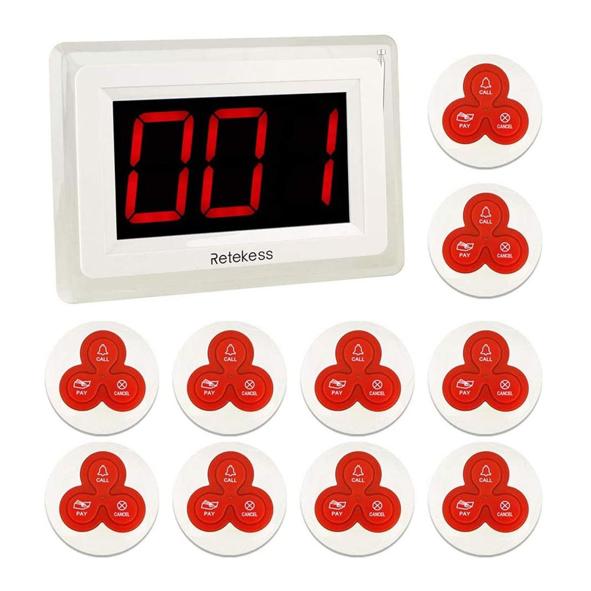 Retekess T114 Système d’Appel sans Fil Restaurant Serveur Bipeur Le Serveur en Bar Hôt
