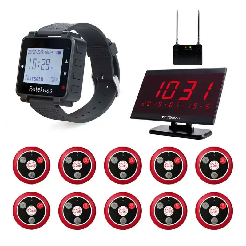 Retekess T128-T117-TD105 Système d’Appal sans Fil Vocale Système d’Appel de Restaurant