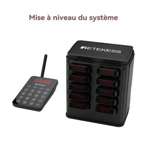 Retekess TD177 Matrice Système de Bipeur Modèle Mural Indépendant Amélioré Programmation en un Clic Bipper Restaurant pour, Hôtel, Campings, Bar