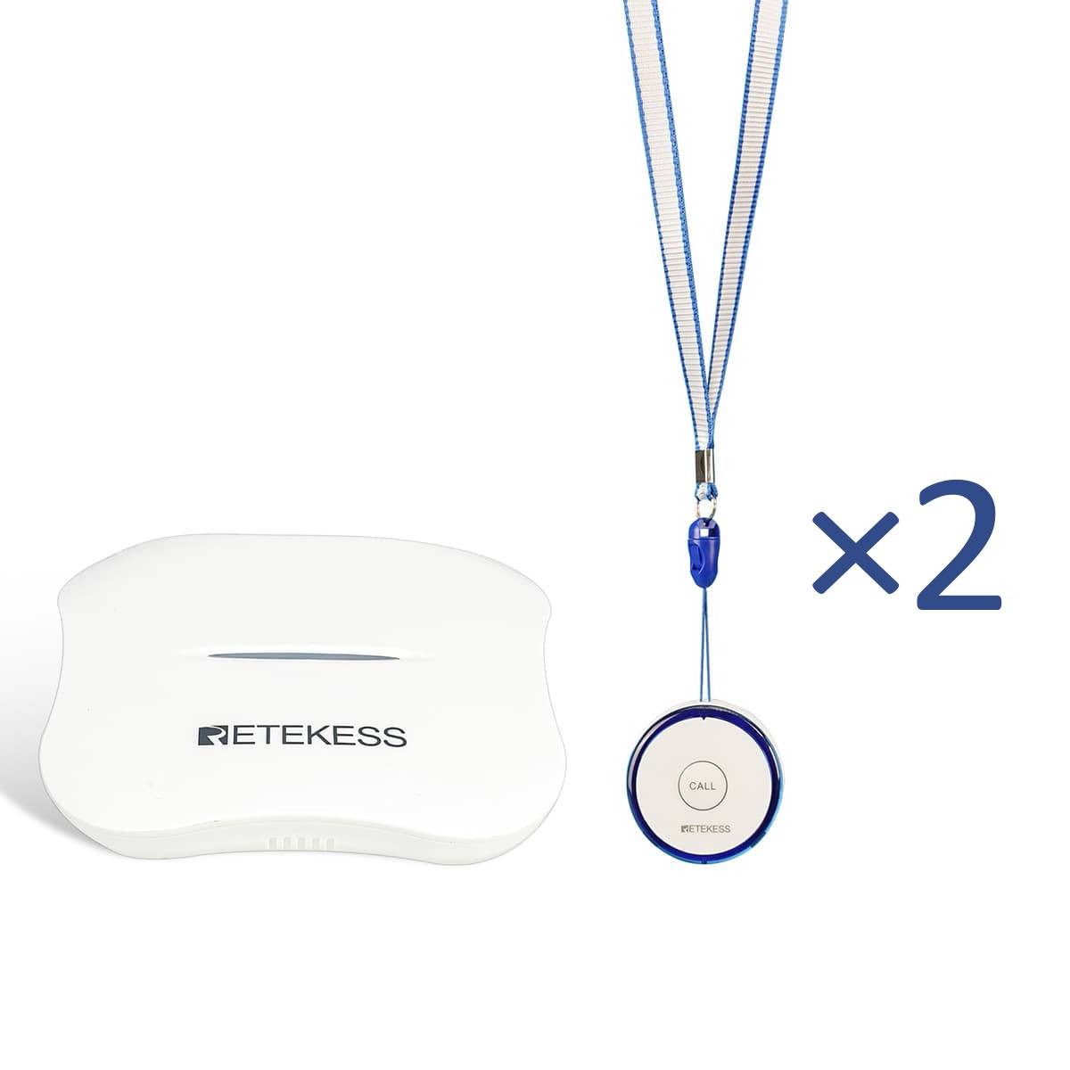 Retekess TH013 WiFi Bouton d'appel d'urgence avec Receveur d'alerte TH011 Système d'appel pour Soignant pour Personne âgée