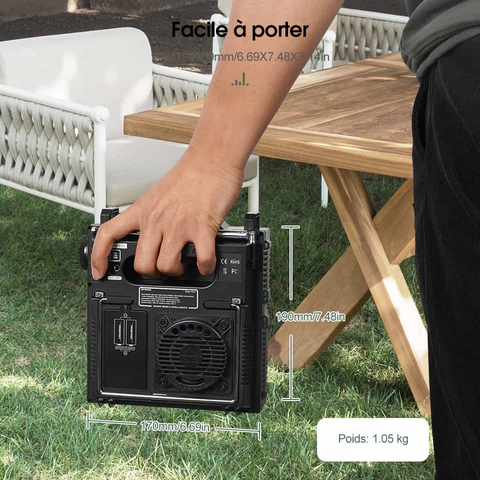 Retekess TR113 FM/AM/SW/VHF/UHF/LW/CB/WB/AIR DSP Radio Amateur Pleine Bande à Affichage Numérique