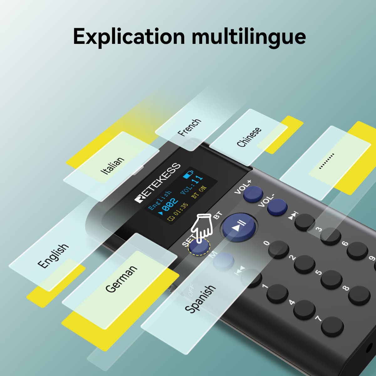 Audioguide TT128 Récepteur pour les Visites Autoguidées Retekess