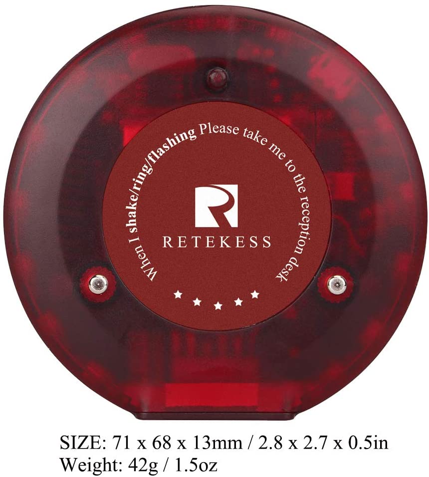 Retekess T119 Bipeur Restaurant Pager Coaster Récepteur Buzzer Rechargeable Compatible avec T119 Système d'Appel sans Fil