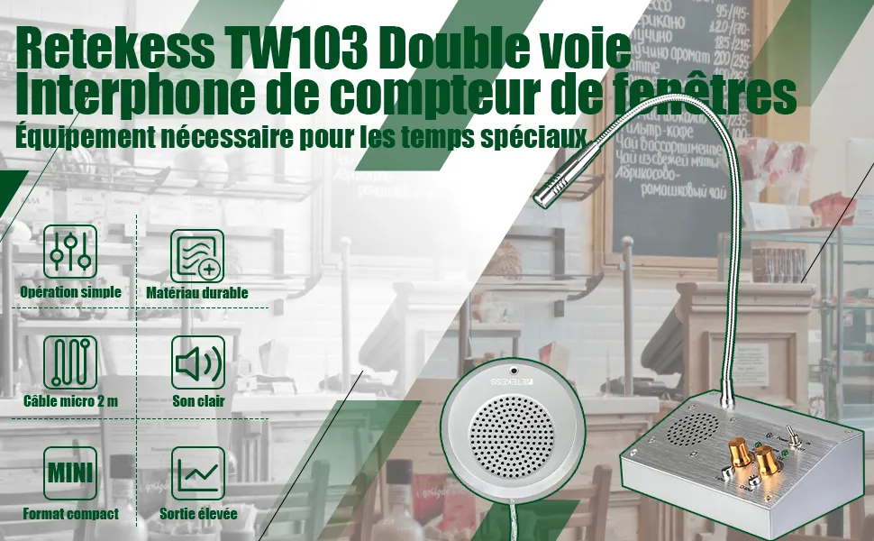 Retekess TW103 Système de Haut-parleurs de Fenêtre Système