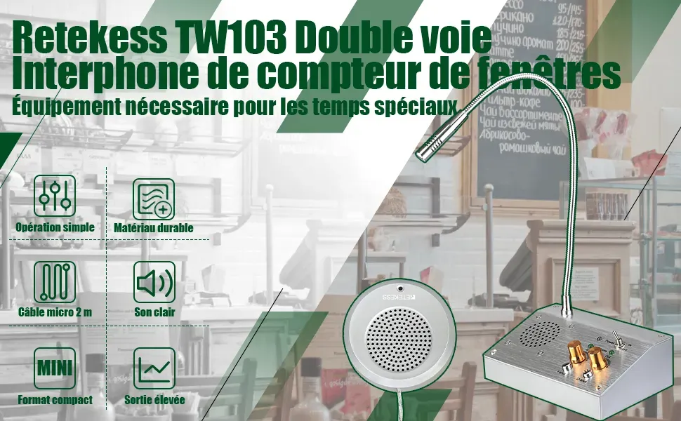 Retekess TW103 Système de Haut-parleurs de Fenêtre Système