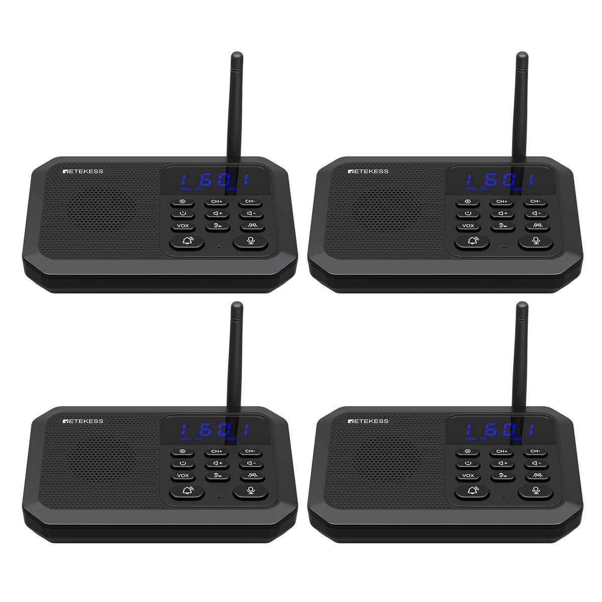 Retekess TH201 Interphones Bidirectionnels Longue Portée Sans fil de 5280 Pieds pour Entreprise, Bureau, Hôtel, Maison