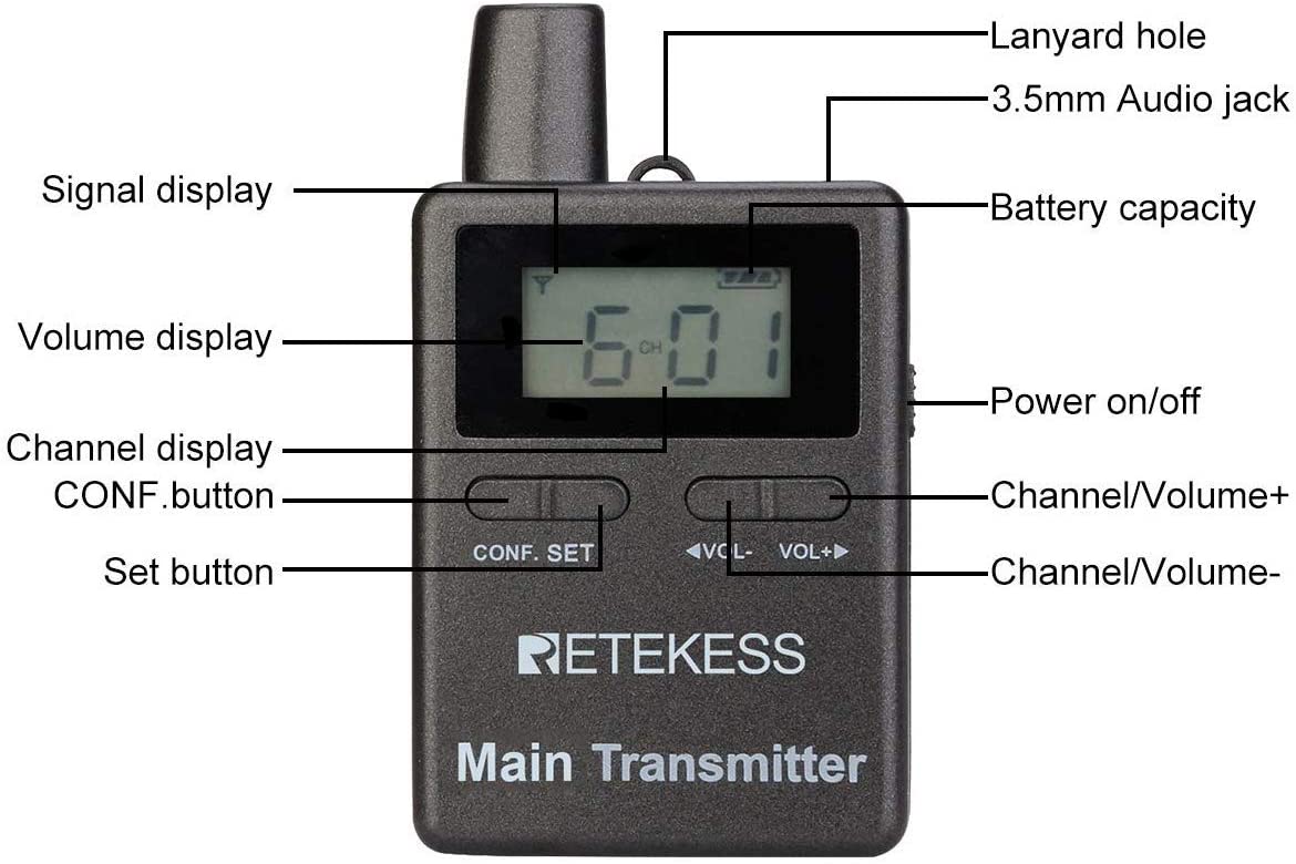 Retekess TT105 Transmetteur sans Fil pour Système de Guide Touristique