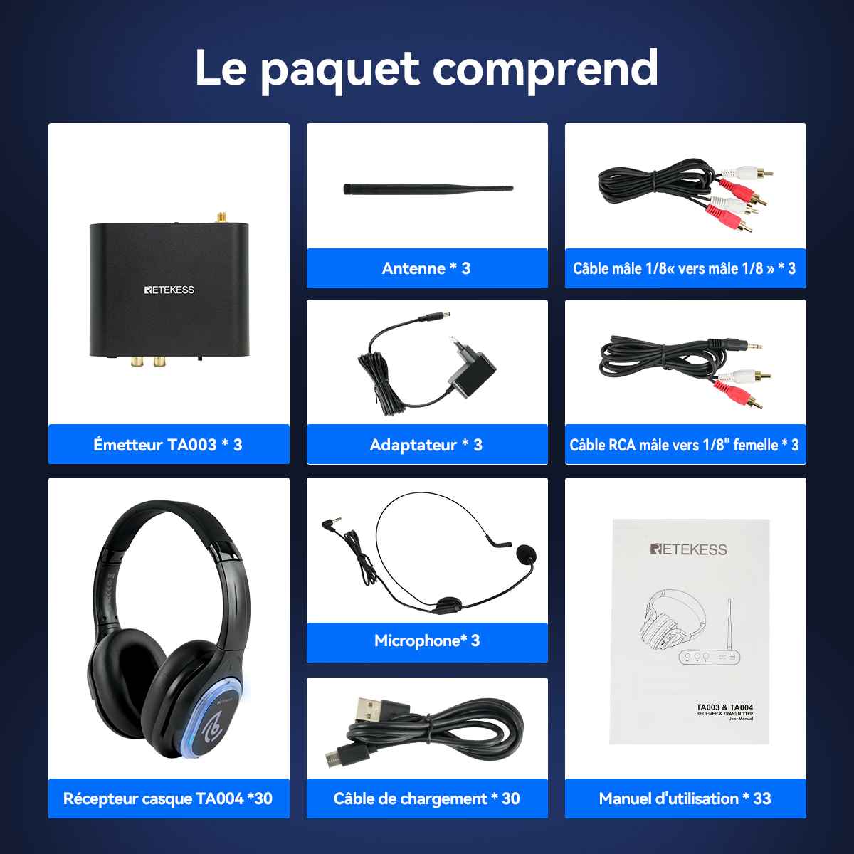 TA003 TA004 Casque Silent Disco à Couleurs Changeantes pour Mariages, Festivals, Fêtes sur la Plage, Bals d'École ou Événements d'Entreprise