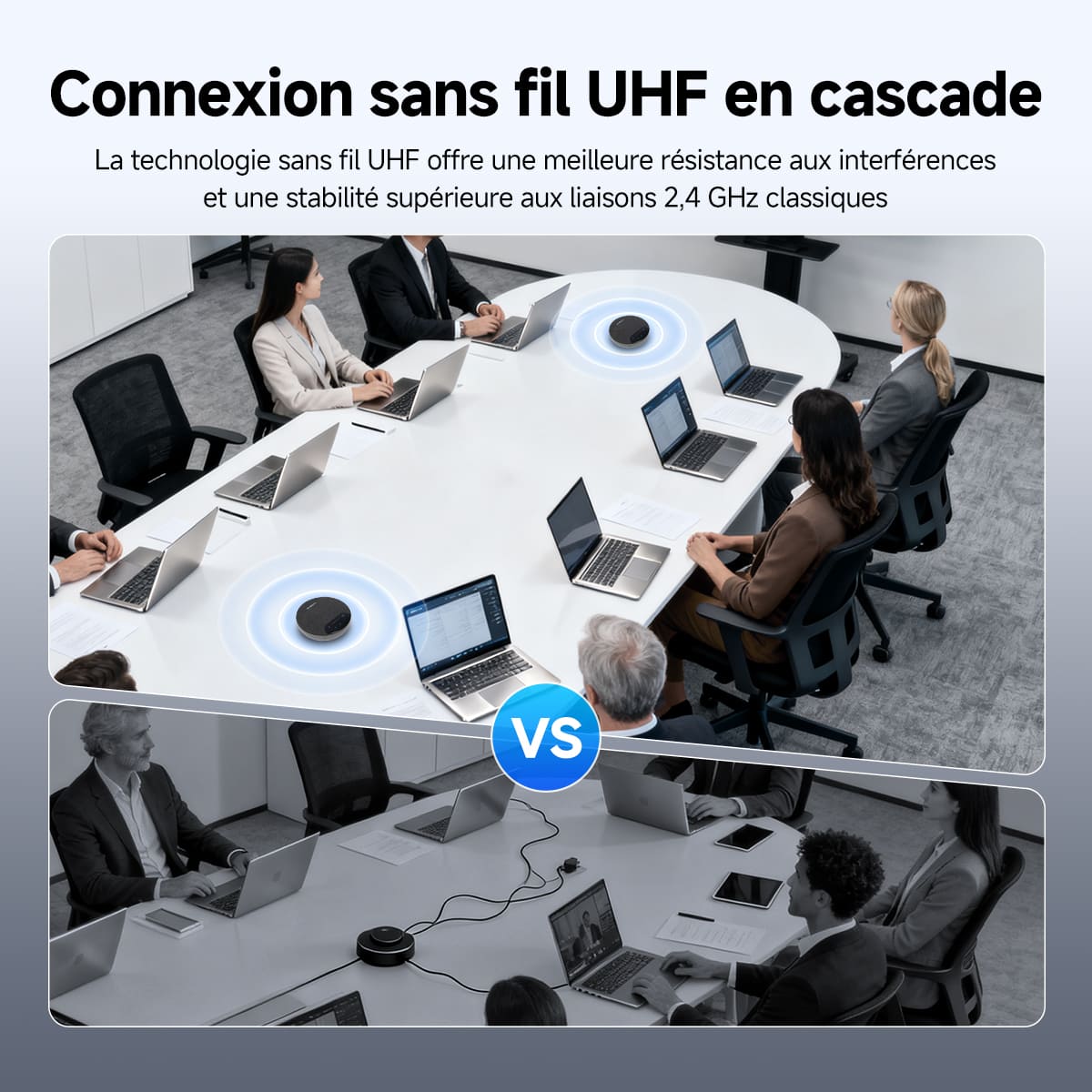 SVN O1 Microphone de Conférence Omnidirectionnel sans Fil Full-duplex