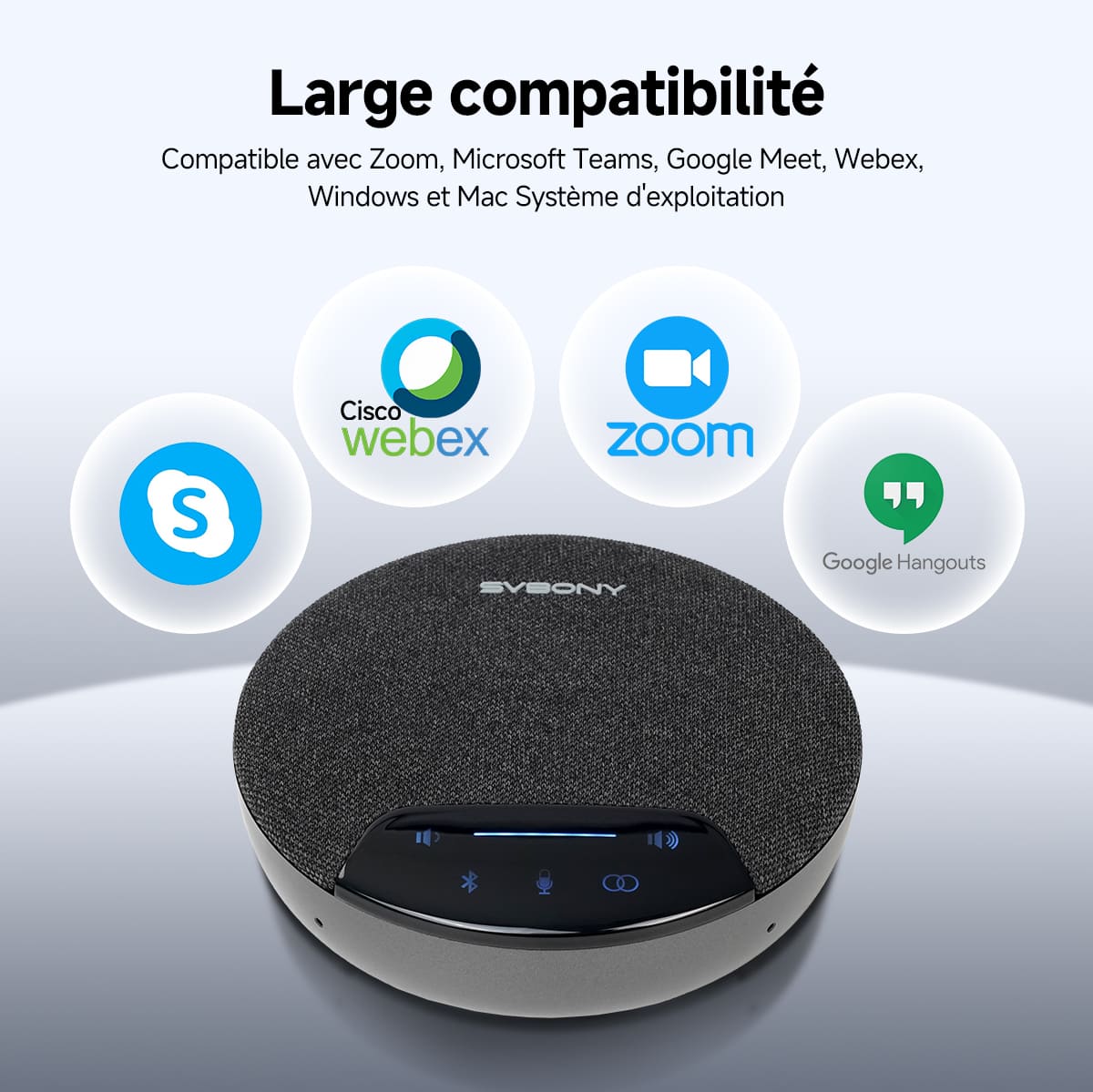 SVN O1 Microphone de Conférence Omnidirectionnel sans Fil Full-duplex