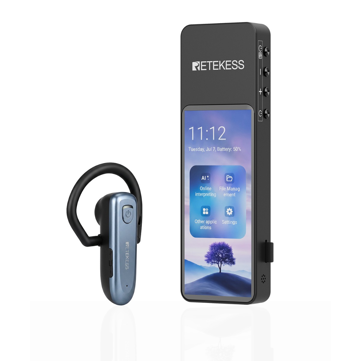 TT136 Appareil De Traduction Audio Multilingue Pour Groupes, Interprétation IA En Temps Réel En 120 Langues, Système De Traduction Pour Tours Et Conférences One-To-Many, Diffusion Double Canal, Longue Portée 2.4G