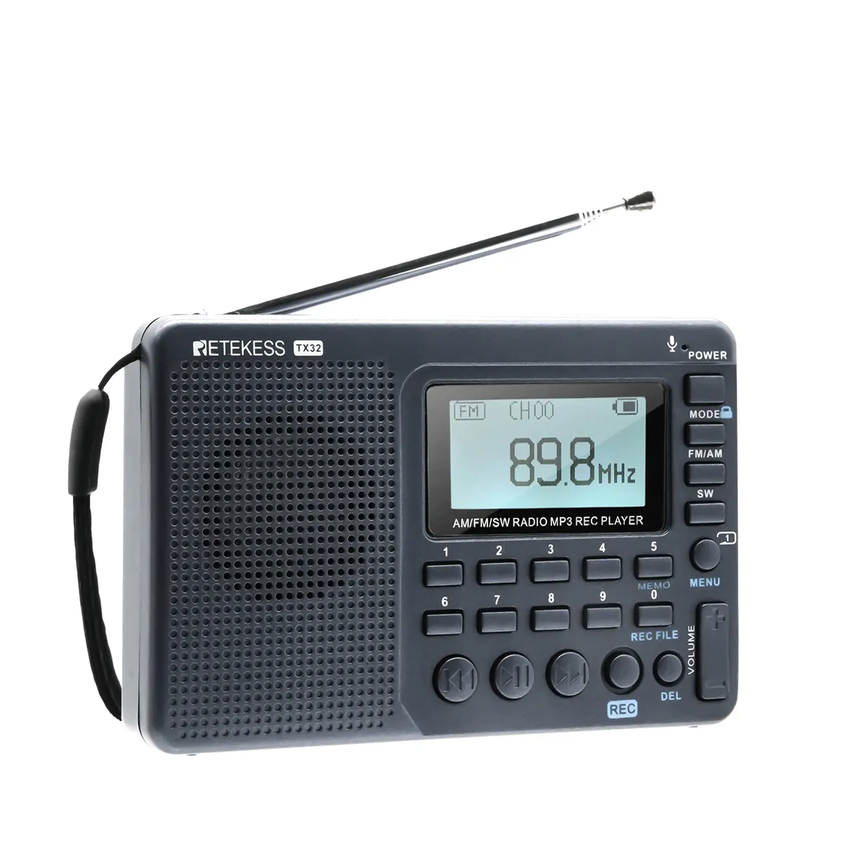 V115 Radio Portable Multibande Avec Réception AM/FM/SW, Lecture Et Enregistrement Sur Carte TF, Idéale Pour La Maison Et Les Déplacements