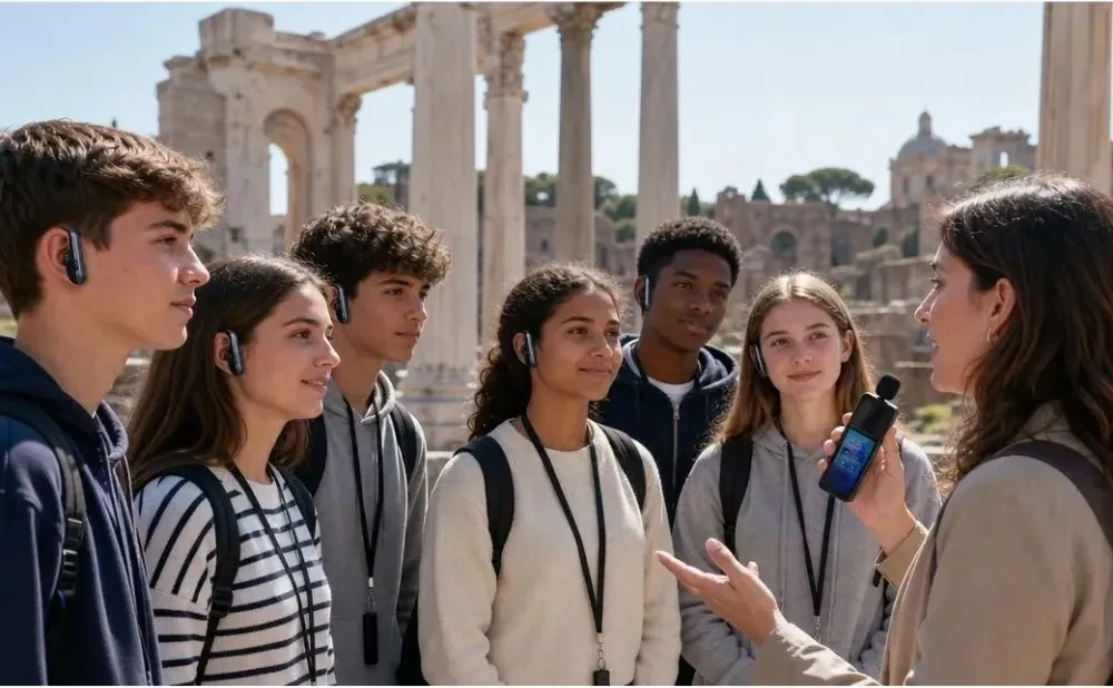 Solutions audio pour visite guidée pour les voyages scolaires : des visites de groupe à l’apprentissage multilingue